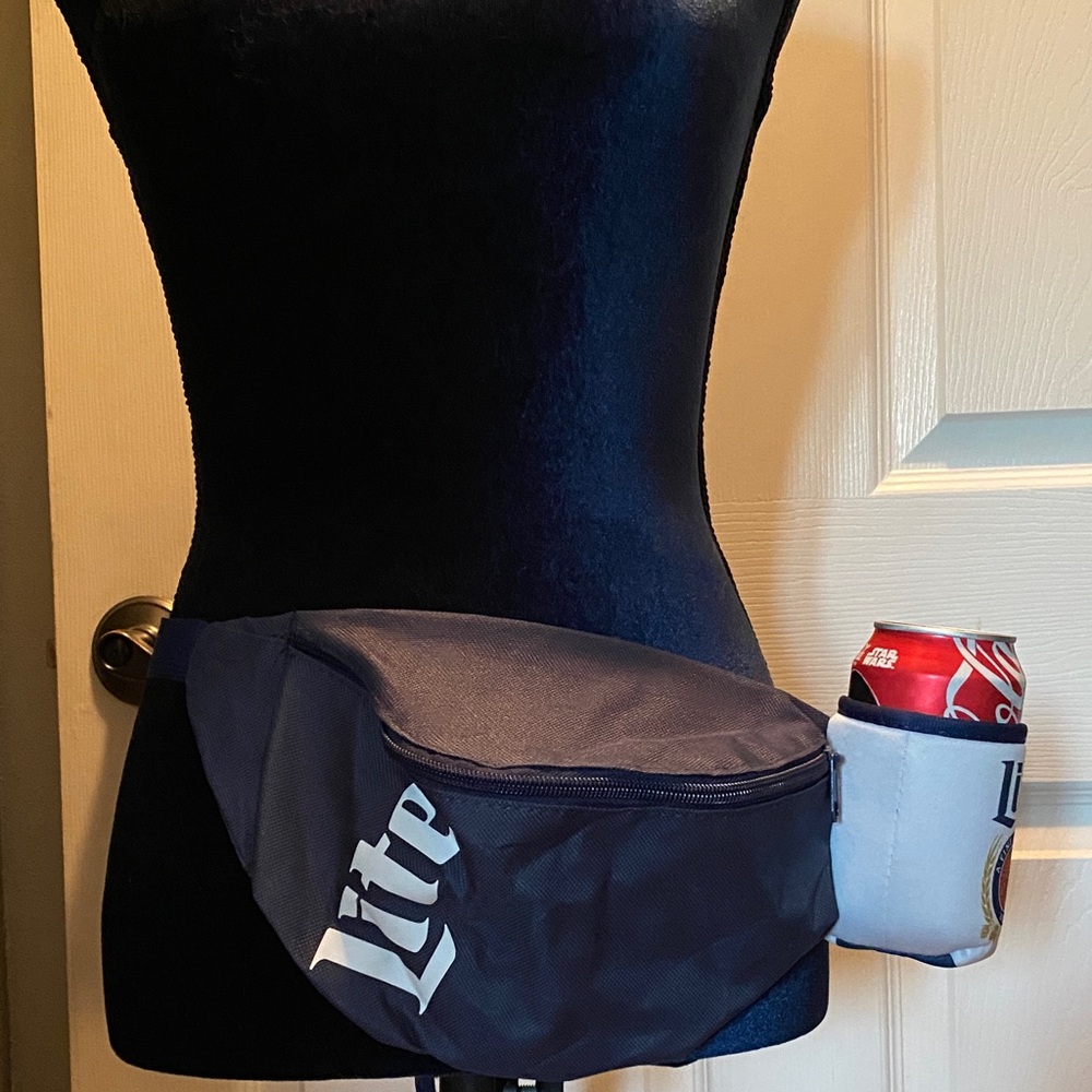Black Waist Bag with Can Holder